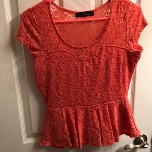 Adorable pink peplum top